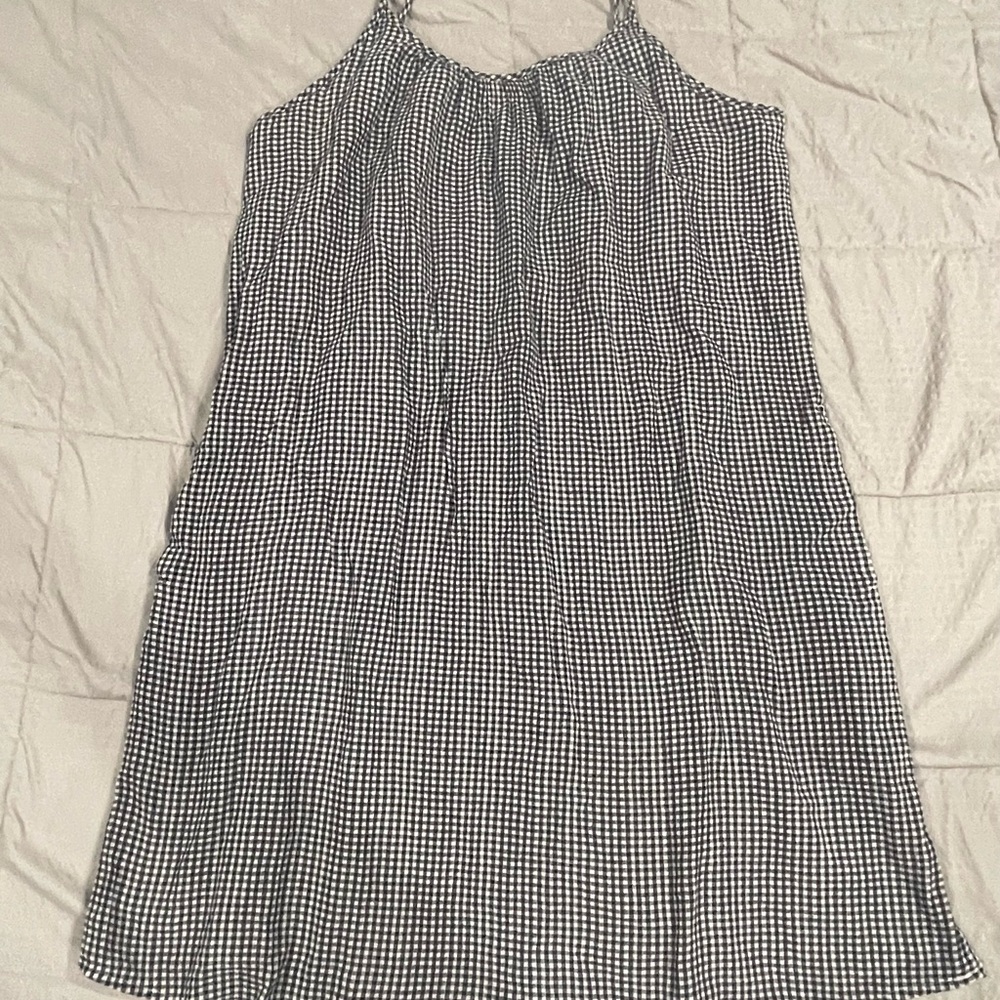 J. Crew Black and White Halter Sundress with pockets!